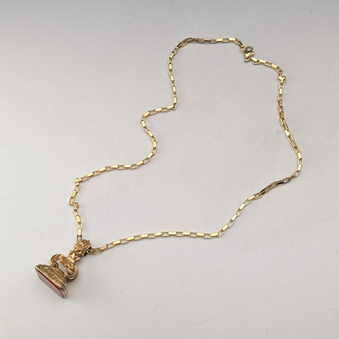 Antique rolled gold ceiling pendant with necklace